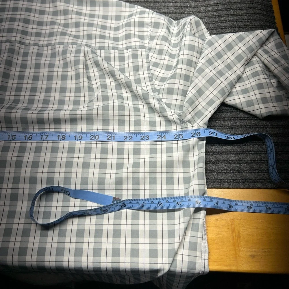 Rugby Men's‎ Gray Checkered Button Down Shirt-2XLarge-Big